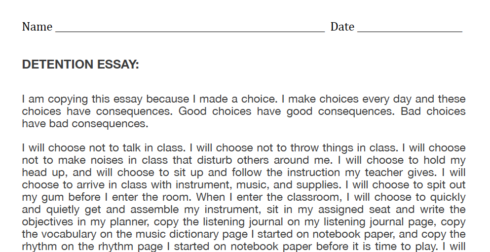 Classroom discipline essay
